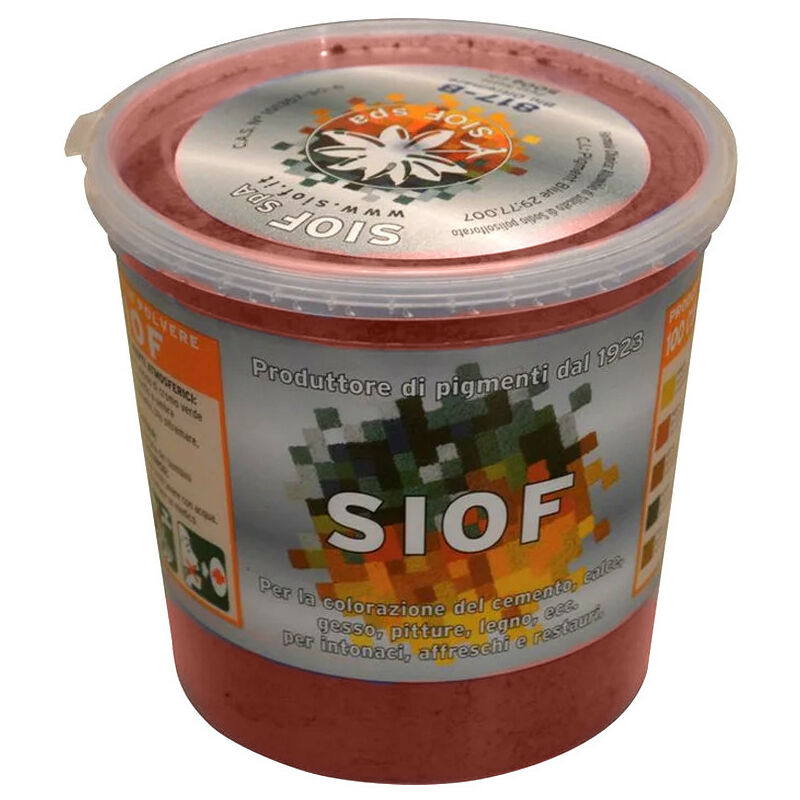 Image of 1017 - Colorante Ossido Di Ferro 500 Grammi Siof Colore Rosso Sintetico Per Colorazione Cemento, Calce, Legno - Bigmat