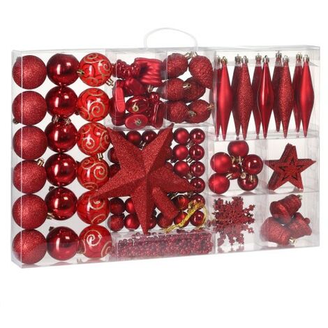 102 Boules & décorations de Noël Rouges pour décorer votre sapin de Noël