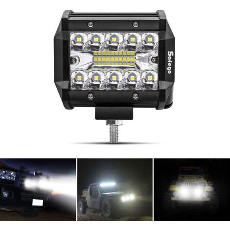 10,2 cm (4 Zoll) 60 W LED-Strahler, Arbeitsscheinwerfer, LED-Stabscheinwerfer, 10800 lm, wasserdicht IP67, Nebelscheinwerfer für Auto, Geländewagen, LKW, SUV, ATV, Boot, 12 V, 24 V, Tagfahrlicht