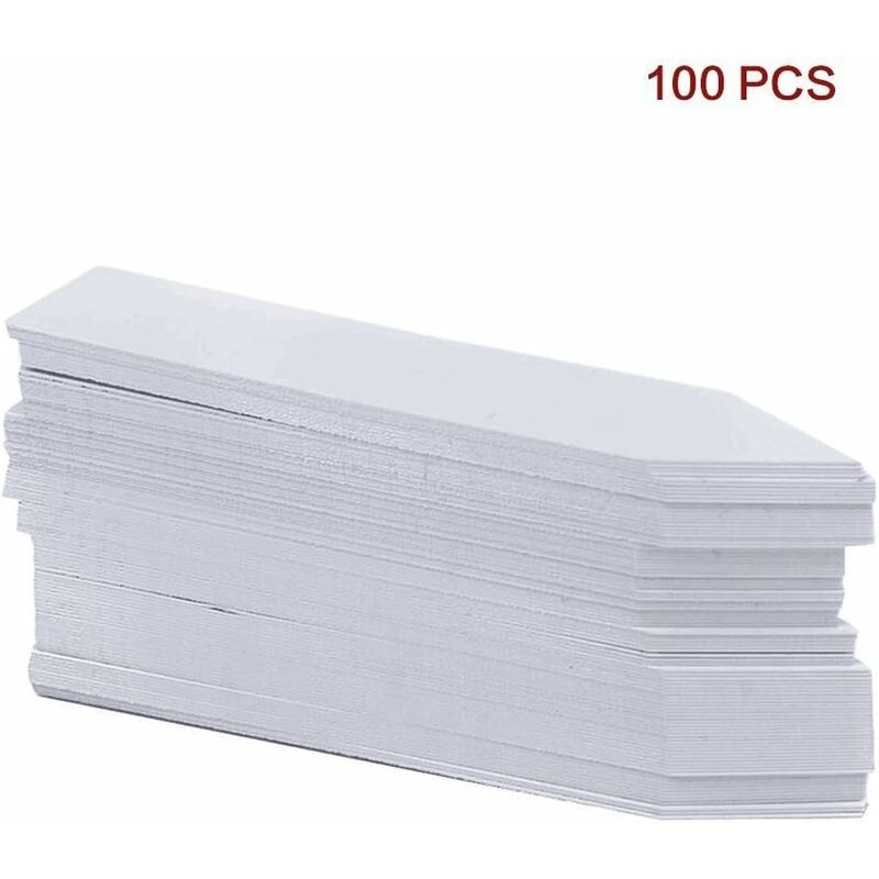 10x2 cm,(blanc)Lot de 100 étiquettes en plastique pour plantes - white