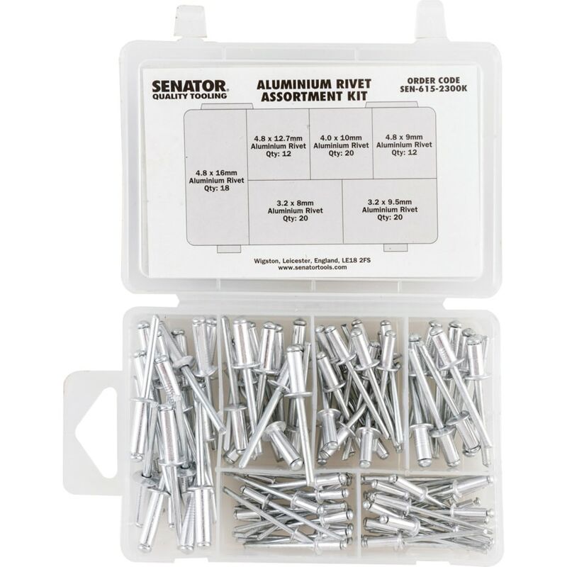 102 Piece Aluminium Rivet Assotment Kit - Senator