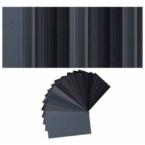 102 Pièces Papier Abrasif Humides/Secs Papier de Verre Grain 60 à 3000 Papier Poncer 7,6 x 14 cm pour Automobiles, Finition de Meubles en Bois