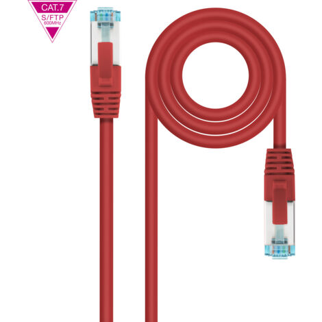 10.20.1701-R Câble/Cordon réseau RJ45 Nanocable Catégorie 7 S-FTP (S/FTP) Droit 1m (Rouge)
