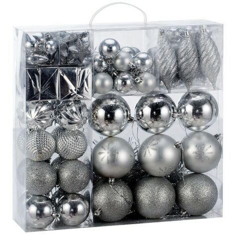 103 Boules & décorations de Noël Argentées pour décorer votre sapin de Noël