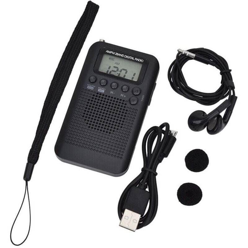Image of KZQ - 103 x 60 x 15 mm) Radio portatile, mini radio tascabile con altoparlante, fm/am, ricevitore dsp stereo digitale con sveglia e timer per