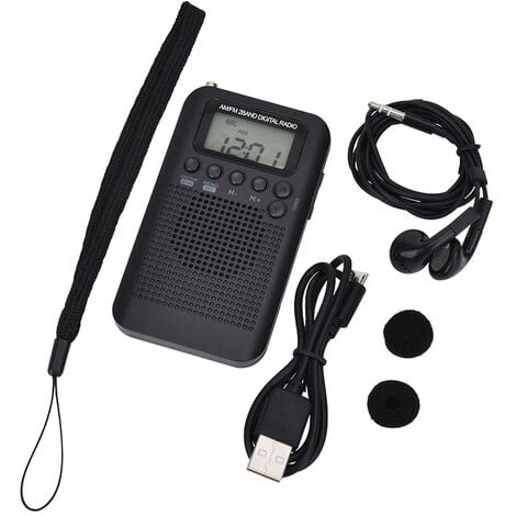 Mini radio portable Fm Pocket Radio avec lampe de poche LED, radio  numérique