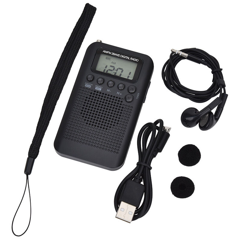 103x60x15mm)Radio Portable Mini Radio de Poche avec Haut-Parleur fm/am Numérique Stéréo dsp Récepteur avec Réveil et Minuterie pour Maison et