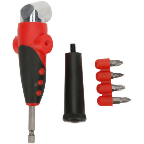 105° 1/4"-Winkeladapter mit Griff für Schraubendreher, Schraubendreherbit für enge Stellen