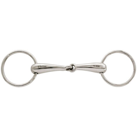 10,5 cm: Filetto ad anelli snodato in acciaio inox vuoto 19 mm