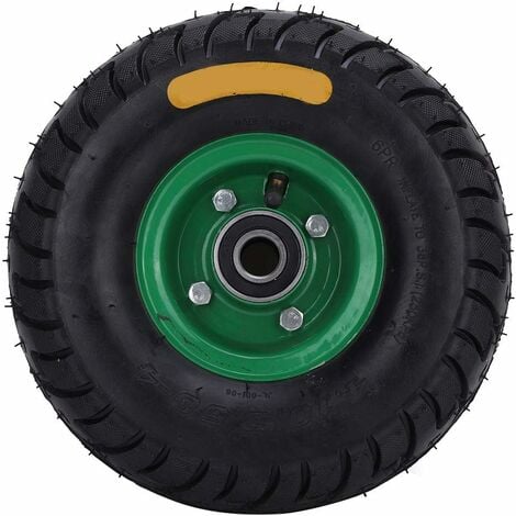 10in 4.10 / 3.50-4 roues de pneus, 6204- Roue de pneu gonflable gonflable  en caoutchouc, roue de camion à main en caoutchouc