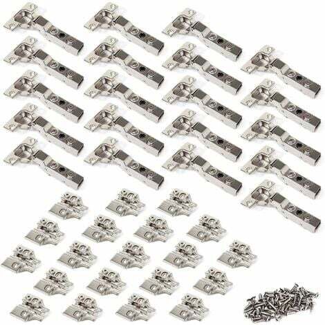 105 Degré Demi Recouvrement Charnières 35Mm Avec Amortissement Pour Porte De Placard Cuisine Charniere Pour Meuble Armoires En Semi-Applique Lot De 20
