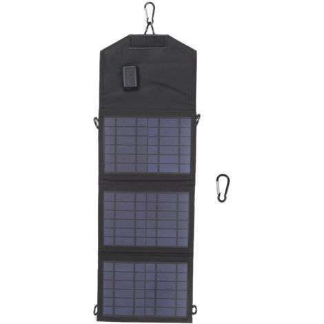 10,5-W-Faltbarer, tragbarer Solarlader – Solar-Powerbank mit Haken für Wandern und Camping