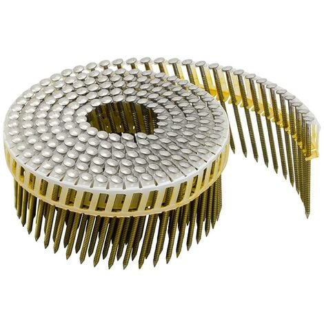 1050 CLOUS ROULEAUX PLATS 15/16° 2.5 x 55 crantés Inox A2 Bombée liaison pvc,6 rouleaux