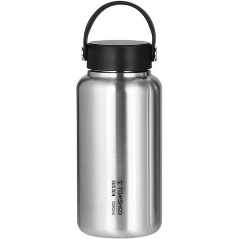 1050 ml Edelstahl-Wasserflasche, auslaufsichere Sportflasche mit 750 ml Wasserbecher, Kaffeebecher für Outdoor-Camping, Wandern, Rucksackreisen, Angeln