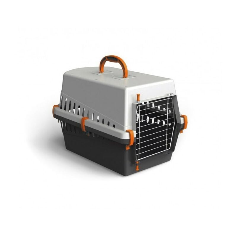 Mediawave Store - 10571 caisse de transport avec grille en metal pour chiens et chats 50 cm Couleur: Orange