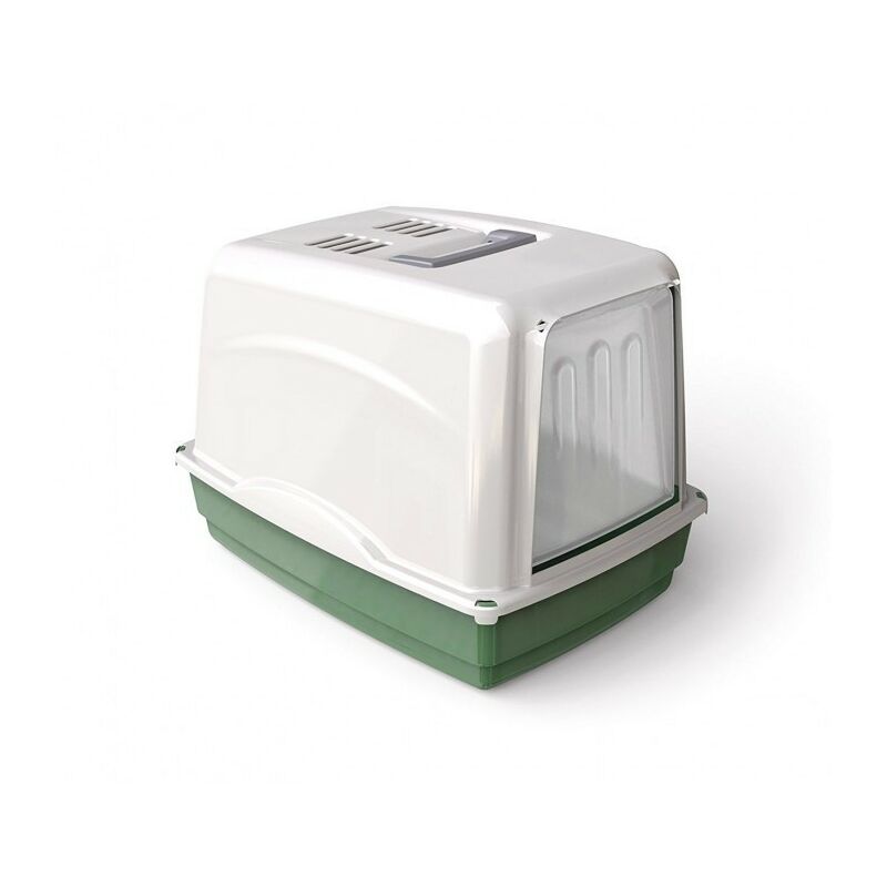 10582 Maison de toilette chats vicky porte basculante 54x39x39 cm charbon actif Couleur: Vert