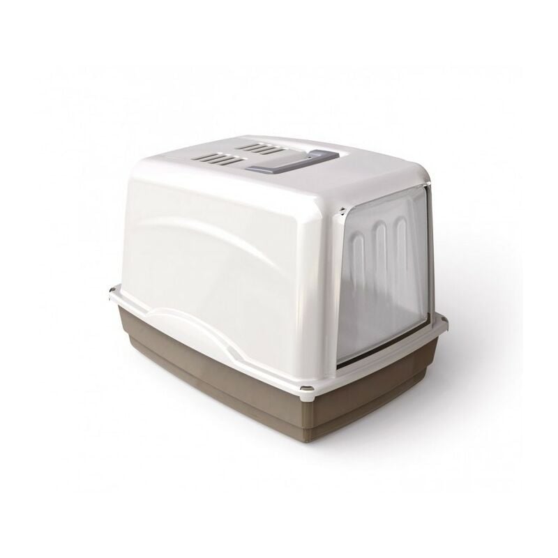 10582 Maison de toilette chats vicky porte basculante 54x39x39 cm charbon actif Couleur: Gris