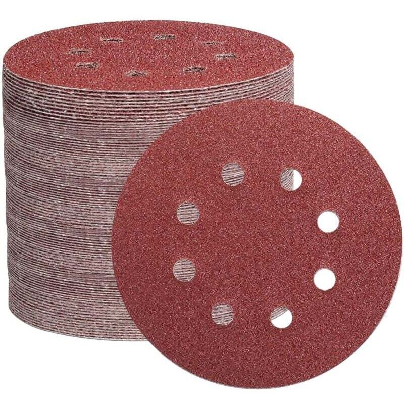 105PCS 125mm Sanding Discs, 8-Hole Abrasive Paper Sanding Discs Ideal for Sanding/Polishing with Random Orbital Sanders (Grit
