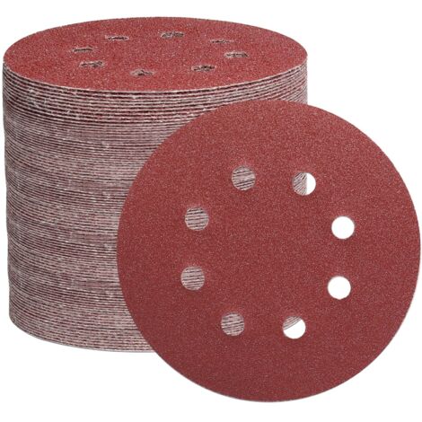105PCS 125mm Sanding Discs, 8 Hole Sandpaper Sanding Discs Ideal for Sanding/Polishing for Orbital Sander (Grit 40/60/80/150/240/320/600)