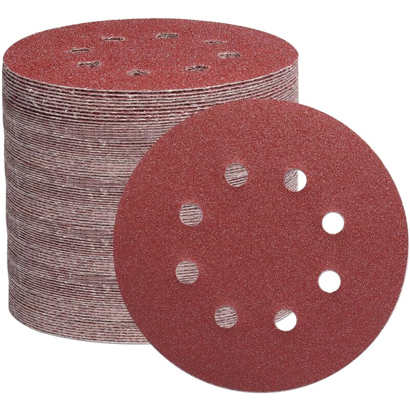 105PCS Disque de Ponçage 125mm, Disques a Poncer Papier Abrasifs 8 trous Idéal pour Poncer/Polir pour Ponceuse Excentrique (Grain