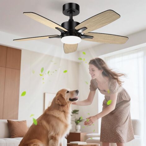 106cm Ventilateur de Plafond Silencieux avec Lumière, Télécommande et Moteur Réversible DC pour Chambre, Salon et Cuisine