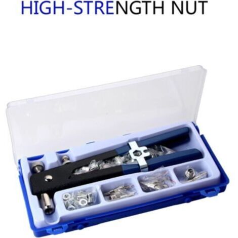 106PCS Pince à riveter,Pince à rivets aveugles, riveteuse manuelle,Kit professionnelle de pinces à riveter robuste,avec boîte à outils，Outil de rivetage professionnel pour l'automobile