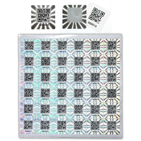 108 Etichette adesive sigilli ologrammi di garanzia e sicurezza QR CODE