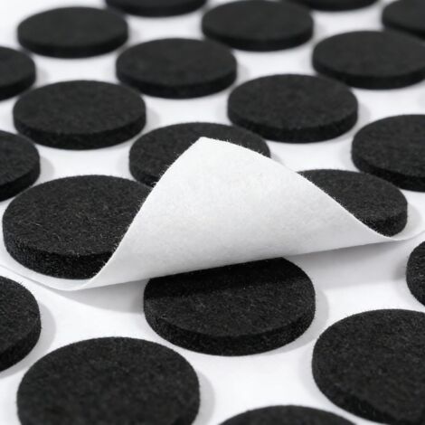 108 PCS Grand Paquet Noir conducteur en Peluche Cercle Auto - adhésif, 15 mm Chaise rembourrée en Peluche épaisseur 5mm, conducteur de Meubles Protégez Votre Plancher de Meubles