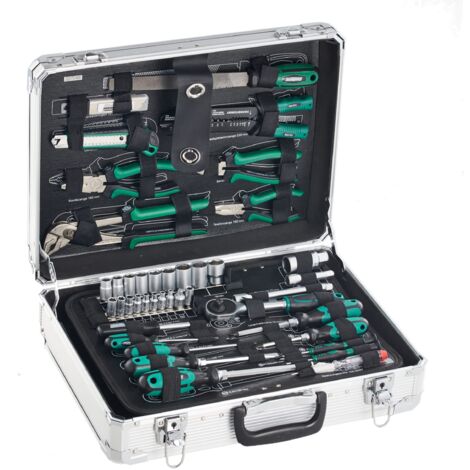108-Piece Aluminum Toolbox Set with Chrome-Vanadium Steel Tools for Home and DIY Projects