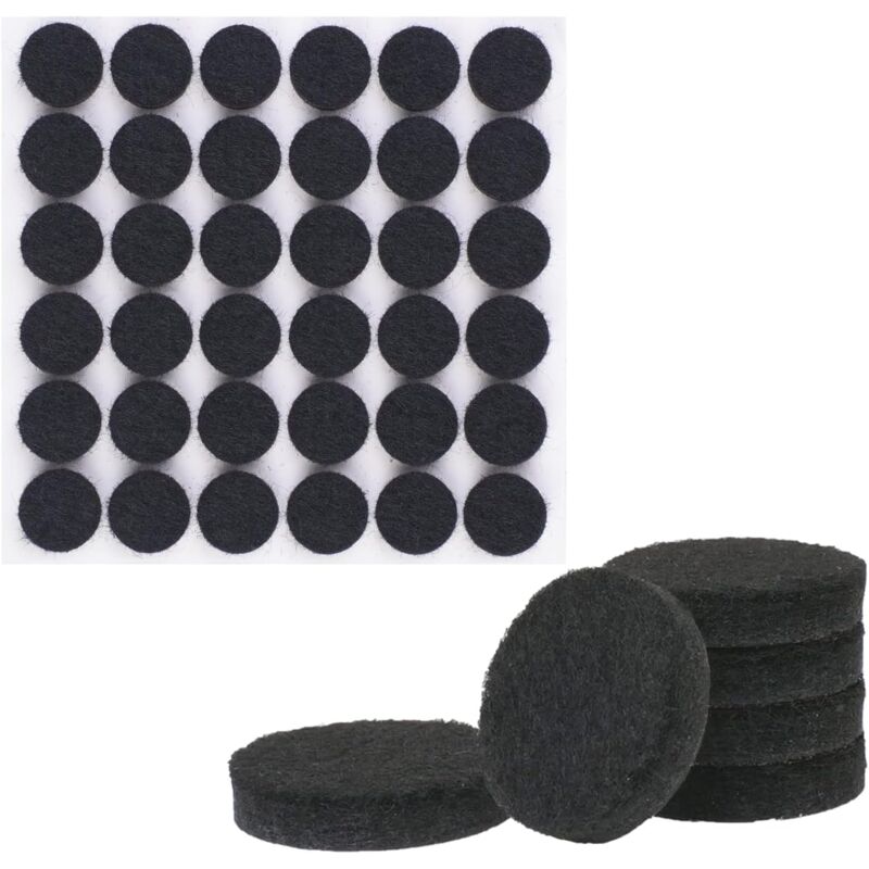 108 Pieces Felt Pads, 15mm Black Self Adhesive Floor Protector Felt Pad, 5mm Thick, Furniture Glides for Furniture Legs (Round, 15mm)