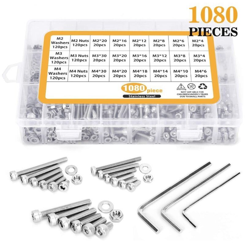 Groupm - 1080 pz Tool Kit M2 M3 M4 304 Viti a