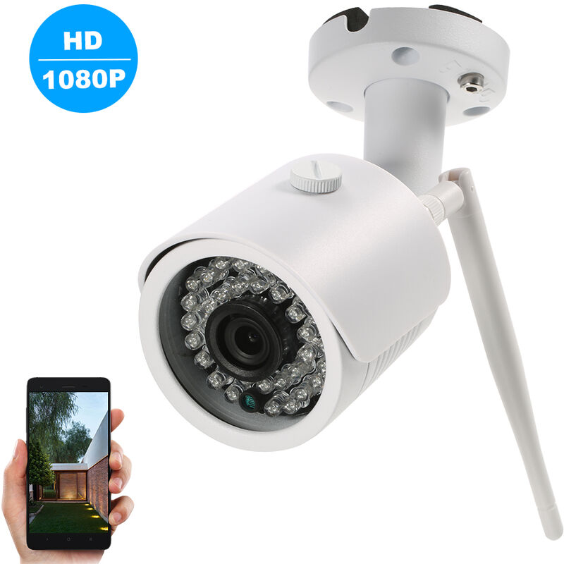 

1080P HD Camara tipo bala Camara IP resistente a la intemperie Inalambrico WIFI Recogida de sonido incorporado 36pcs Luces LED infrarrojas Soporte de