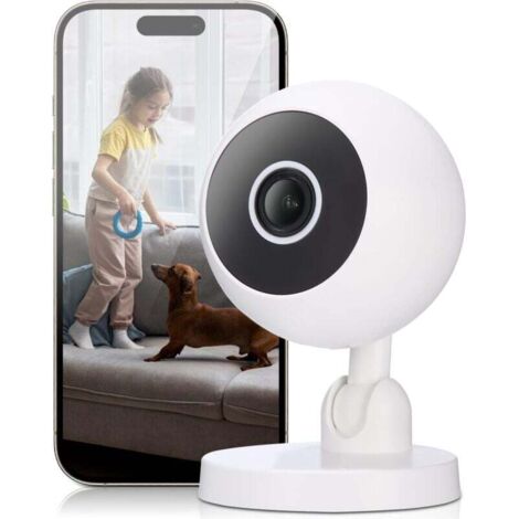 1080P Indoor WiFi Security Camera, Smartphone Connected Camera, Night Vision, Motion Detection, Smart Tracking, Two-Way Audio