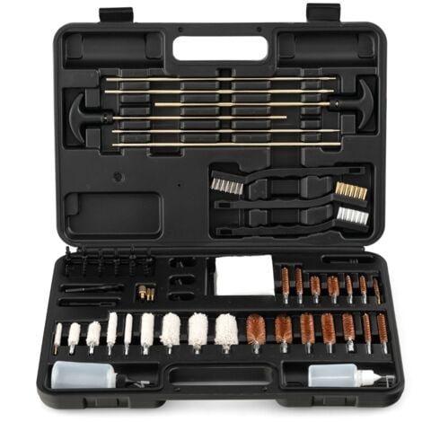 MAISONCHIC 108pcs Kit d'Outils de Nettoyage des Arme à Feu Universel avec Mallette de Transport en Aluminium Accessoires en Laiton Noir CW7342 Maison Chic