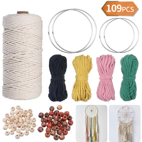 Rocchetto di corda per macramè in cotone 3 mm - Grey Twist x50m - Perles &  Co