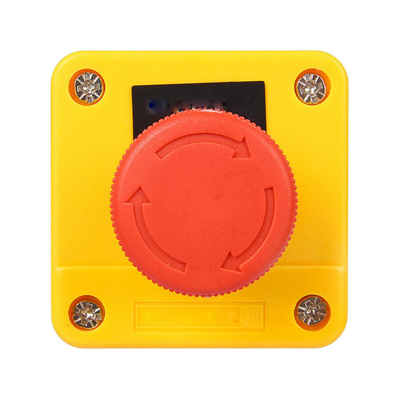 10a Control Box Push Button Latch Arre Emergency Switch Button Plastic Metal Shell Red Mushroom Sign Emergency Stop Push Button Switch Station