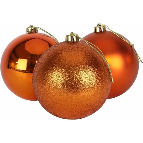 10cm/3Pcs Christmas Baubles Shatterproof Rose Gold,Tree Decorations