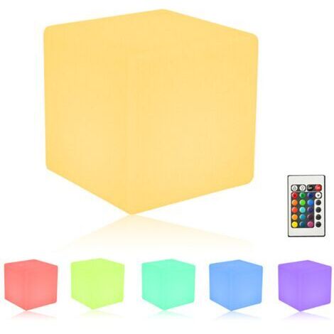 10cm Cube Lumineux LED Veilleuse pour Enfants avec Télécommande, Dimmable Réglable