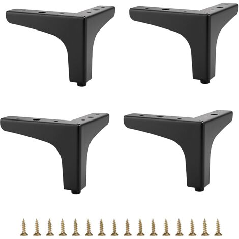 10cm Metal Sofa Legs 4pcs Modern Furniture Legs Sofa Furniture Legs Raised Feet DIY TV Cabinet Sofa Cabinet Replacement Furniture Legs, Black