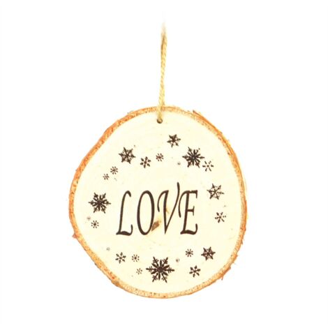 10cm Wooden Ornament Wording "Love" Christmas tree Hanging Decorations Xmas Gifts