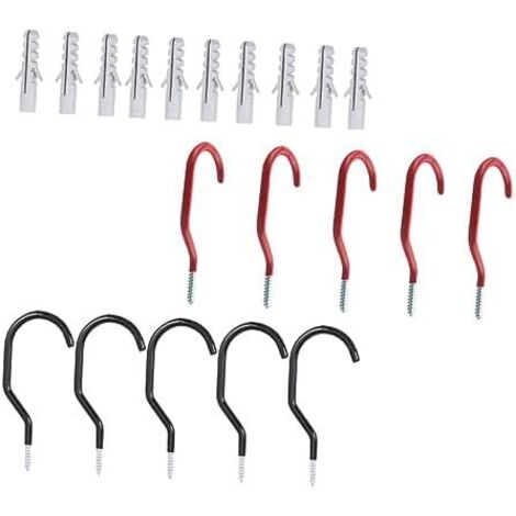 10ensembles Crochets De Rangement Pour Vélo à Visser Support Mural Résistant Acier Antirouille Lot Garage Et Jardin Système Suspendu Facile Installer -