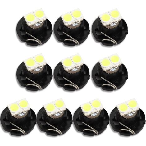 10er-Pack 2 T4.2-LED-Lampen, SMD 1210, 20 lm – extrem helle Armaturenbrettleuchte für Autos, weiß 6500 K