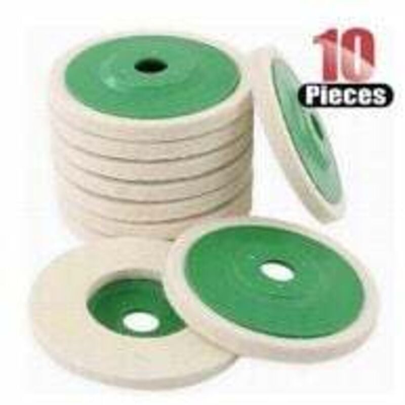 Image of 10er-Pack 4 Zoll (10 cm) Polierscheiben aus Wolle für Winkelschleifer - RAPANDA