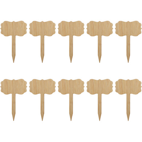10er-Pack Bambus-Gartenetiketten – Dekorative, spitzenförmige Pflanzenstecker, 3 mm dick, leicht zu beschriften
