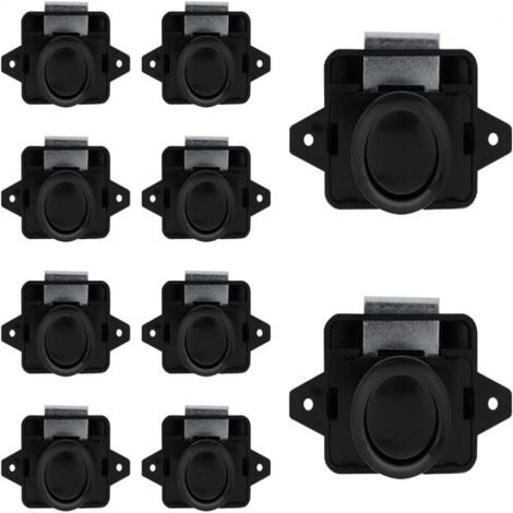 10er-Pack Druckknopf-Schrankschlösser, schlüssellose Riegel, Druckknopfriegel, passend für 15–18 mm dicke Türen von Wohnmobilen, Booten, Vans, Yachten, Campern, Autos und Schränken