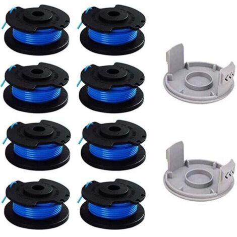 10er-Pack Ersatzspulen für Ryobi XU 1/4-Zoll-Trimmer, kompatibel mit dem Ryobi One+ AC14RL3A Akku-Trimmer, 8 Spulen + 2 Schneidkappen - KZQ
