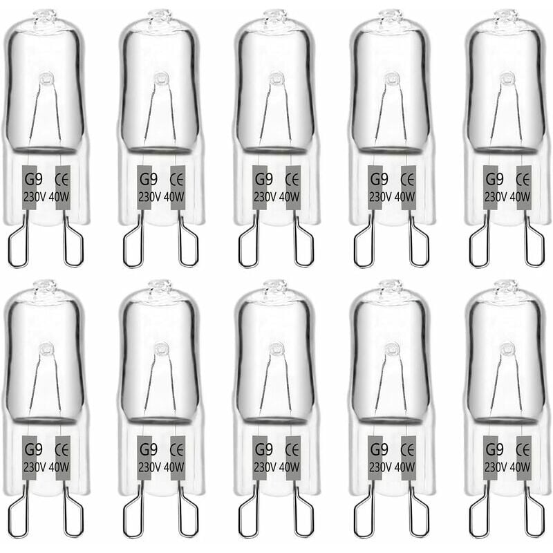 10er Pack G9 Halogenbirnen 40W 230V 480lm 2900K Warmweiß Dimmbar G9 Kapsel für Kronleuchter Landschaftsbeleuchtung Wandleuchten | 06286534826574 10er Pack G9 Halogenbirnen 40W 230V 480lm 2900K Warmweiß Dimmbar G9 Kapsel für Kronleuchter Landschaftsbeleuchtung Wandleuchten | 06286534826574