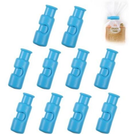 10er-Pack Gefrierbeutel-Verschlussclips, wiederverwendbare Beutelclips für offene Lebensmittel und Snacks, blau