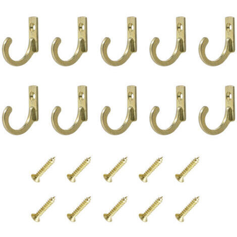 10er Pack Gelbe Vintage Wandhaken mit Schrauben - Kleine Schraubhaken für Schüsseln, Schmuck, Taschen, Handtücher, Bad, Küche und mehr