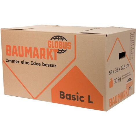 GLOBUS BAUMARKT 10er Pack Globus Umzugskarton Basic L, 62 L, 58 x 33 x 32,5 cm, Umzugskiste